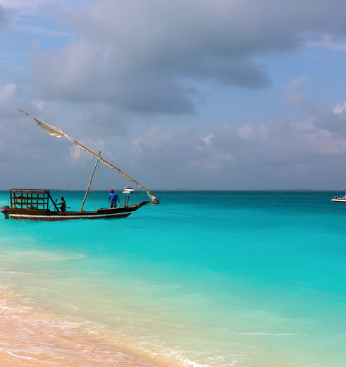dhow boot op Zanzibar, Tanzania