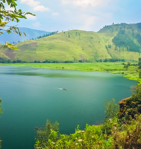 Prachtige uitzichten op het Tobameer, Sumatra