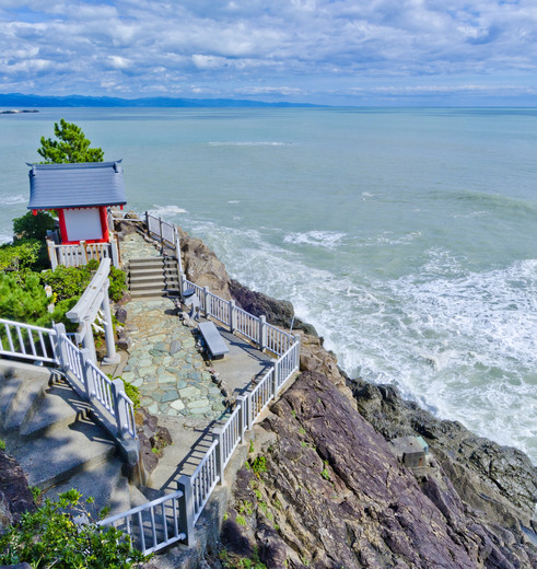 Uitzicht over zee bij Kochi, Japan