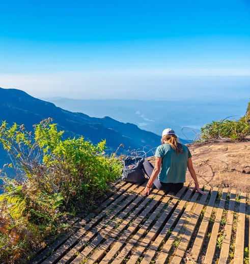 Uitzicht vanaf World's End Point, Sri Lanka