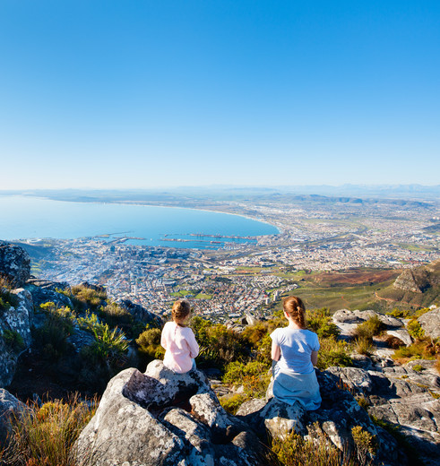 Zuid-Afrika kinderen op tafelberg