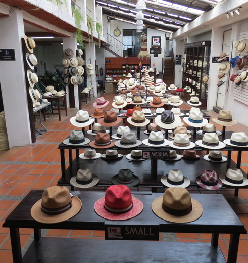 Panama-hoeden als souvenirs uit Cuenca