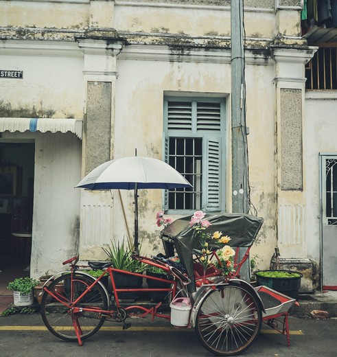 maleisie-penang-georgetown-fiets-geparkeert maleisie-penang-georgetown-fiets-geparkeert