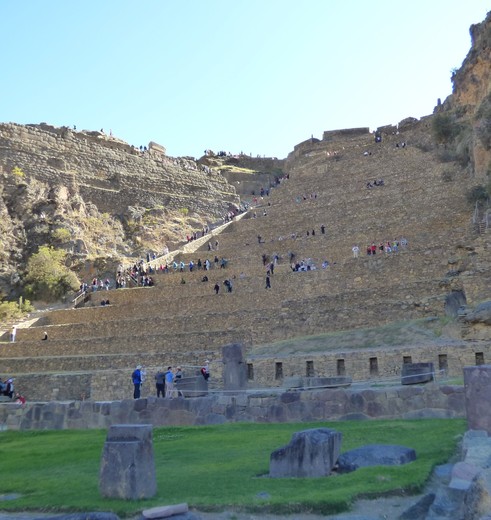 De ruines bij Ollantaytambo in Peru