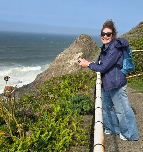 Collega Anne bij Oregon Coast