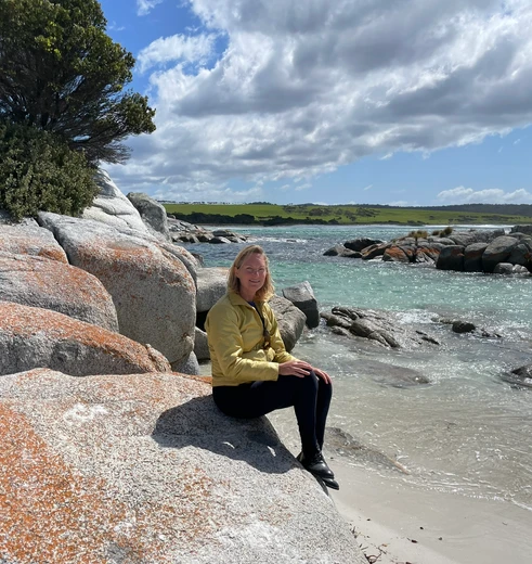 Kleuren van de Bay of Fires in Tasmanië, Australië