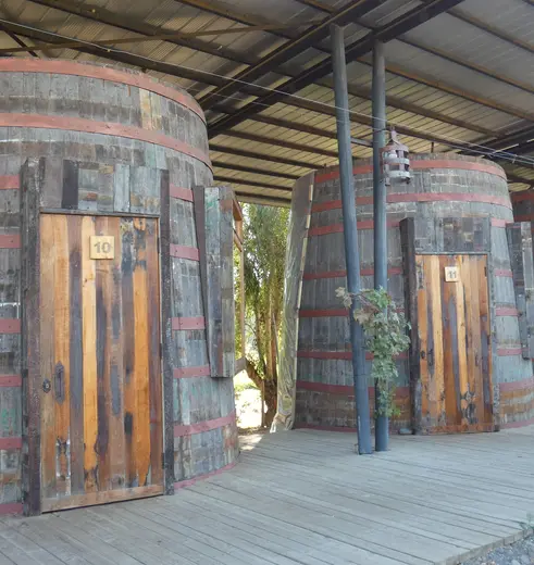 Slapen in een wijnvat in de Colchagua Vallei