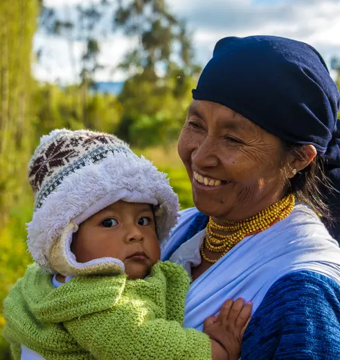 In een dorp nabij Otavalo, Ecuador