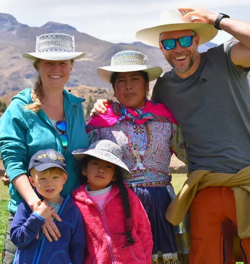 Met het gezin in Chivay, Peru
