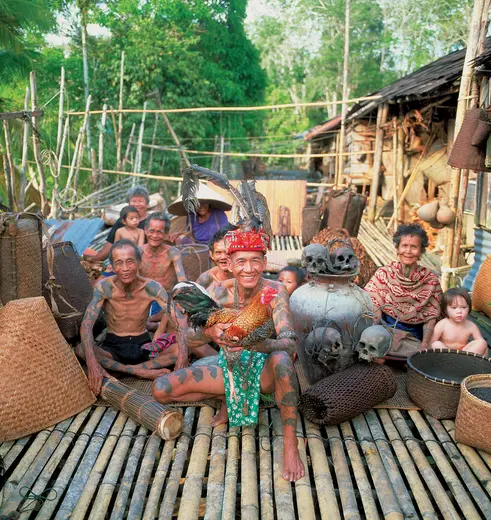 Iban stam in Batang Ai, Sarawak Maleisië