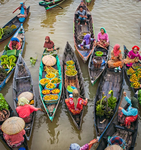 Kalimantan de drijvende markt
