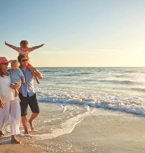 Mauritius familie op het strand