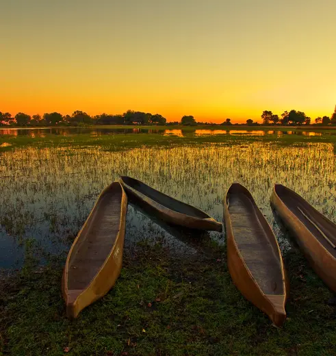 Mokoro safari door de Okavangodelta van Botswana