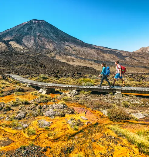 Wandelen in het Tongariro National Park, Nieuw-Zeeland