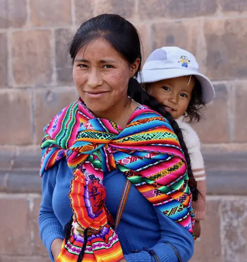Kleurrijke inwoners in Cuzco, Peru
