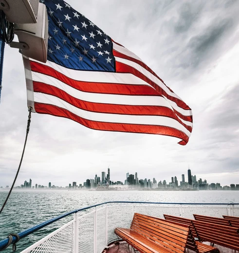 Een boottocht met uitzicht op de skyline van Chicago