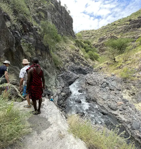 Hike bij Lake Natron, Tanzania