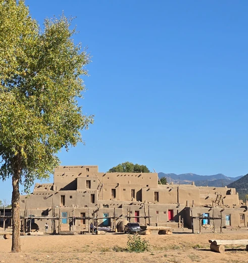 Adobehuizen in Taos, Amerika