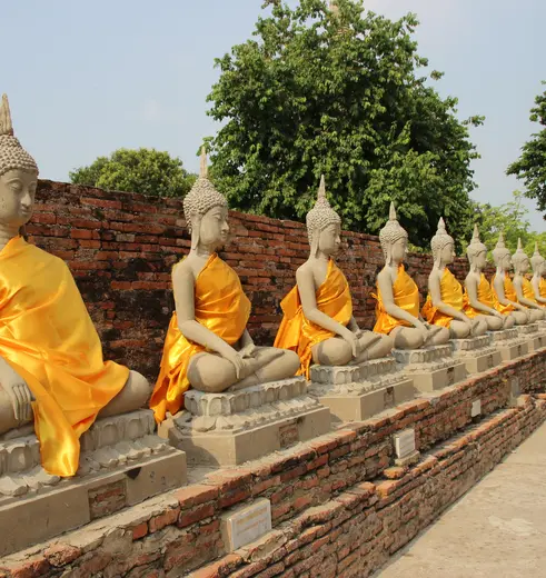 Boeddha beelden in Ayutthaya, Thailand