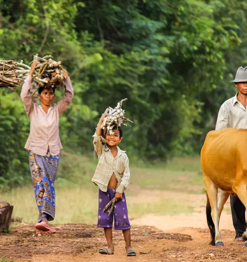 Locals in de omgeving van Siem Reap, Cambodja