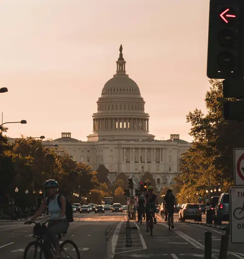 Uitzicht op het Capitool in Washington DC