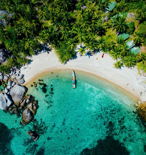 Witte zandstranden op Koh Tao, Thailand