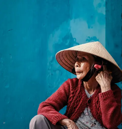 Vrouw in Ho Chi Minh in Vietnam