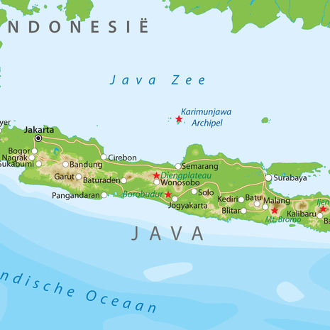 Kaart van Java, Indonesië
