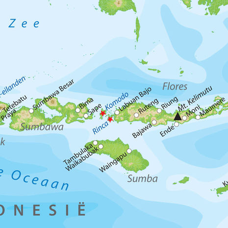 Kaart van de Kleine Sunda Eilanden, Indonesië