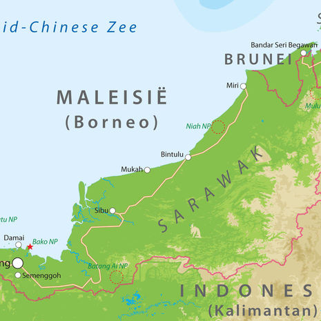 Kaart van Sarawak, Maleisisch Borneo