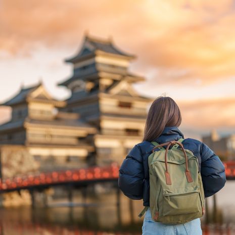 Bij de tempel in Matsumoto