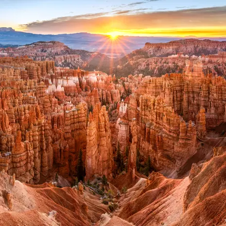 Geniet van de zonsopkomst in Bryce Canyon National Park, Amerika