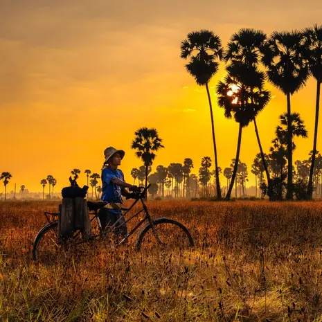 Zonsondergang in Cambodja