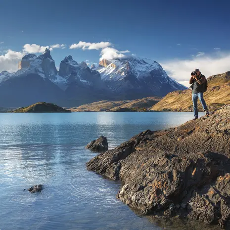 Het meer van Torres del Paine in Chili