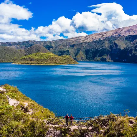 Het Cuicocha meer nabij Otavalo