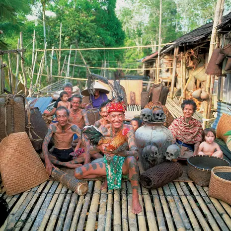 Iban stam in Batang Ai, Sarawak Maleisië