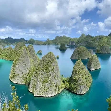Uitzicht op de eilandjes van Raja Ampat