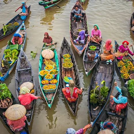 Kalimantan de drijvende markt