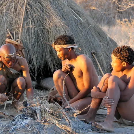 Bosjesmannen in Central Kalahari, Botswana
