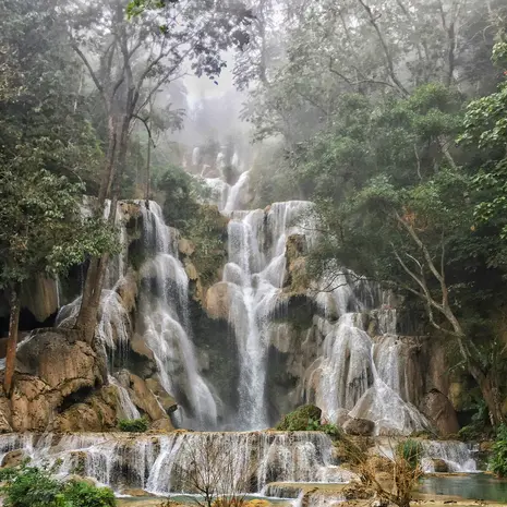 De Kuang Si-Watervallen in Laos