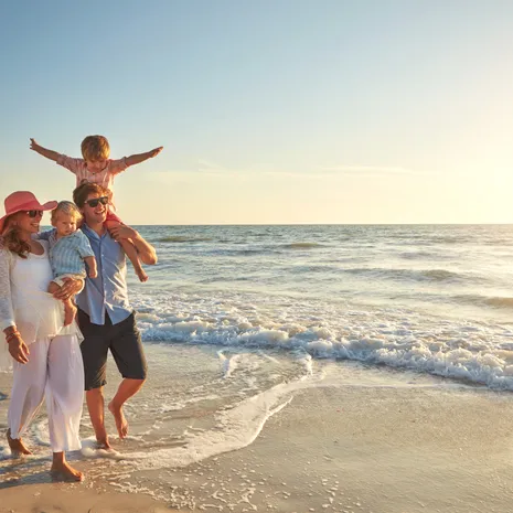 Mauritius familie op het strand