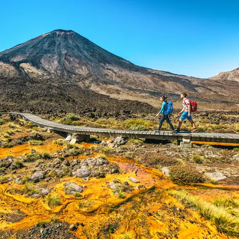 Wandelen in het Tongariro National Park, Nieuw-Zeeland
