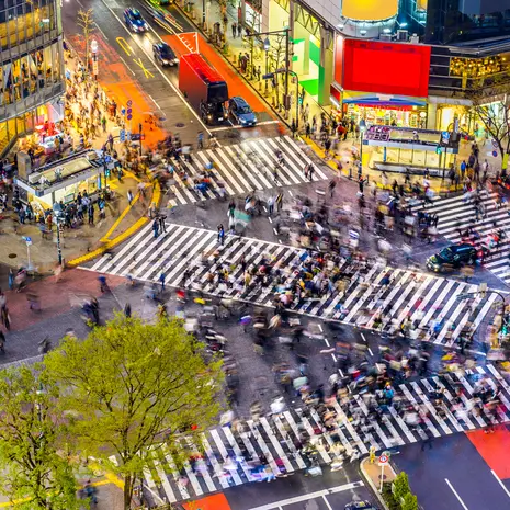 Shibuya Crossing, hét kruispunt van Tokyo, Japan