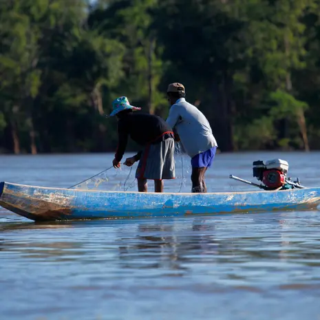 Cambodja Stung Treng vissers