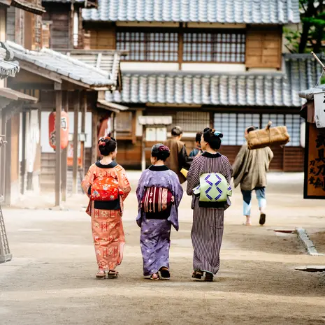 Japanse vrouwen in traditionele kleding