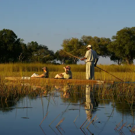 Varen in de Okavango Delta, Botswana