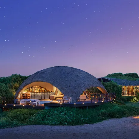 Overnachten in Chena Huts, Yala, Sri Lanka