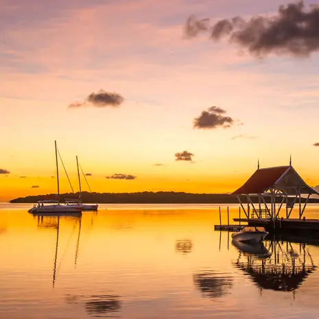 Zonsopgang bij Mauritius