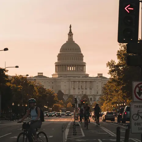 Uitzicht op het Capitool in Washington DC