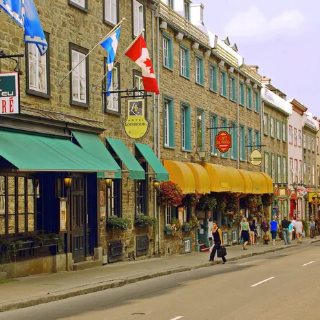 Gezellige straten in Quebec-city in Canada